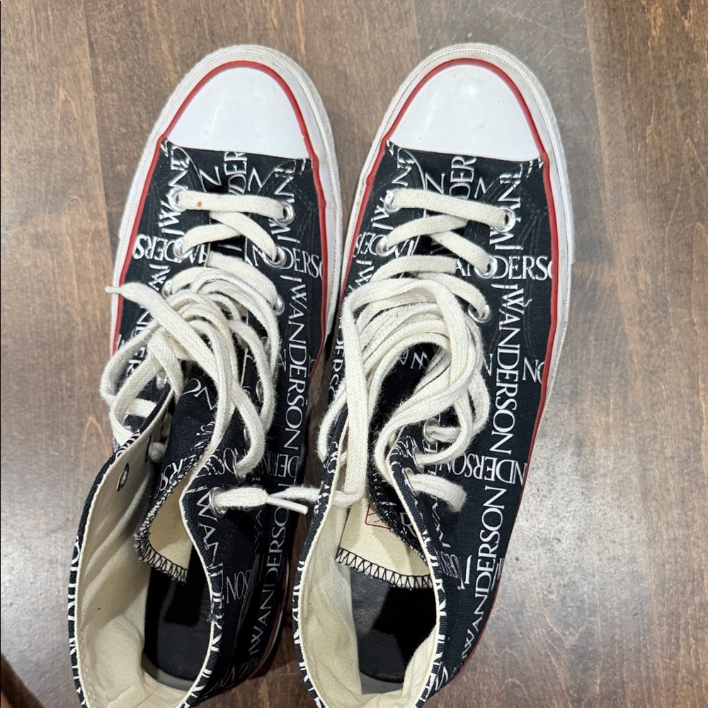 JW ANDERSON Black and White High-Top Sneakers